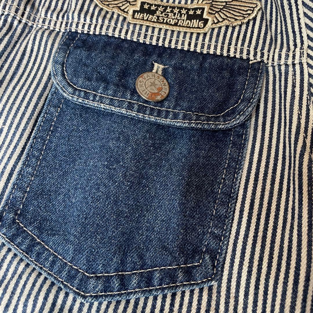 希少　VANSON バンソン　ストライプデニム つなぎ