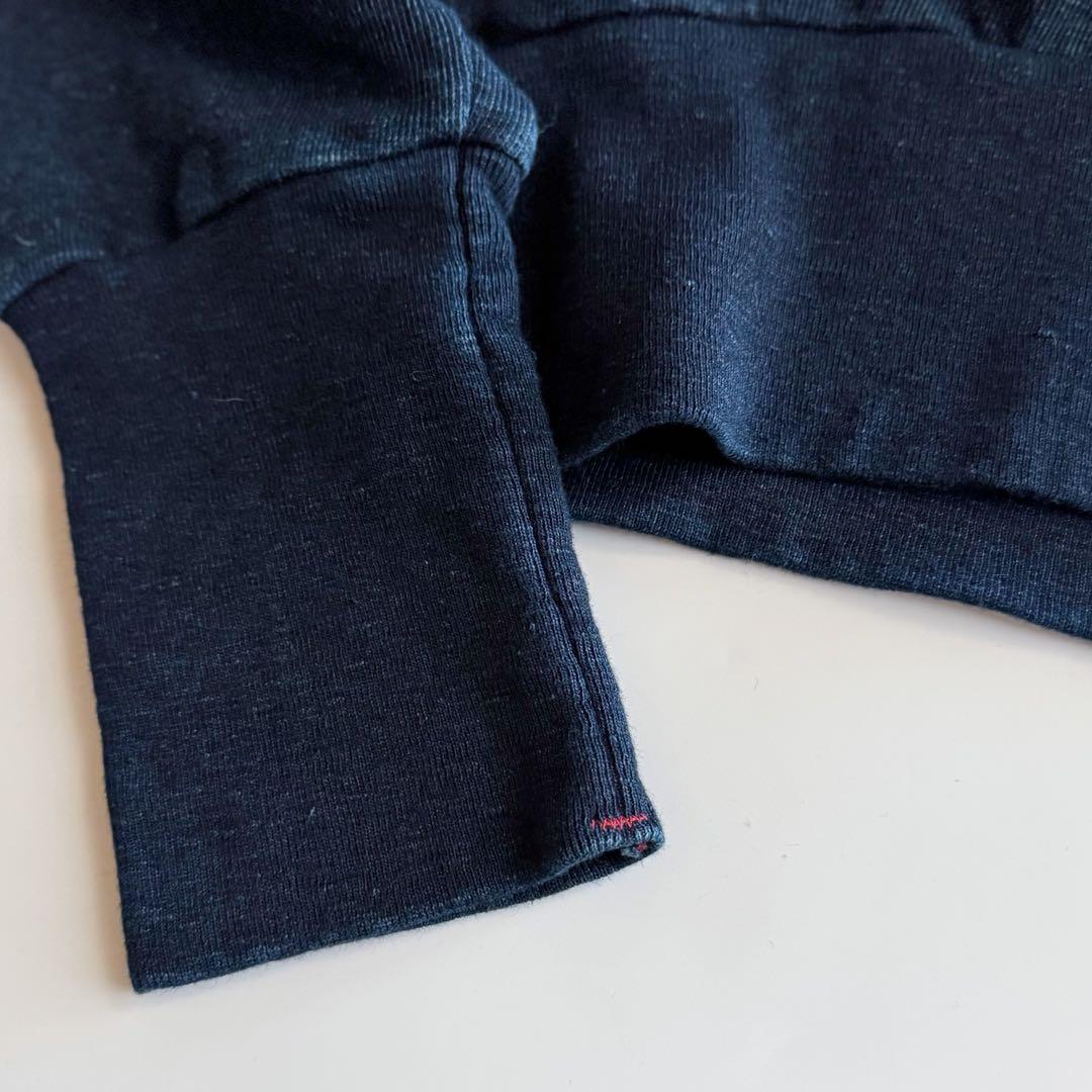 45rpm 45R クルーネックスウェット インディゴブルー 3 藍染め　R刺繍