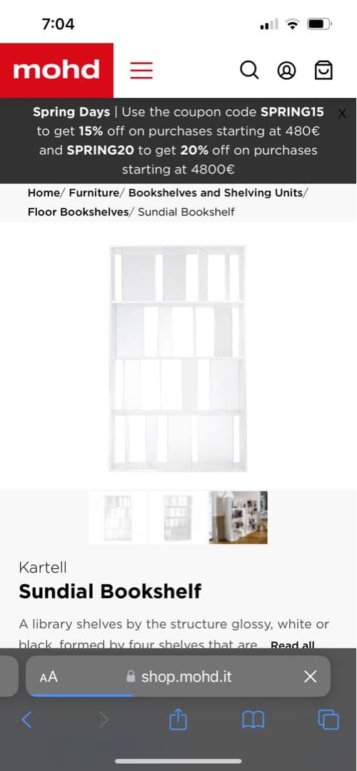 31万 Kertell 名作 SUNDIAL オープンシェルフ