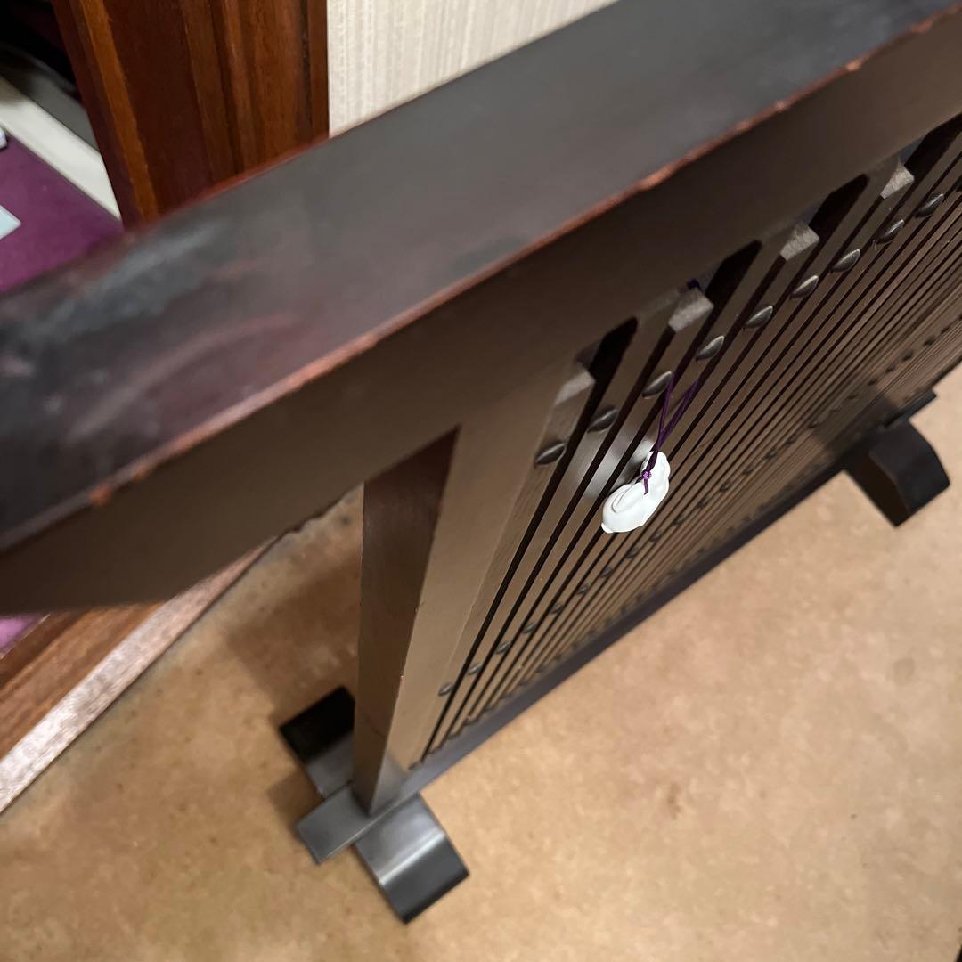 天然木ついたて　間仕切り　衝立和風パーテーション　ヴィンテージ家具　裏障子付き