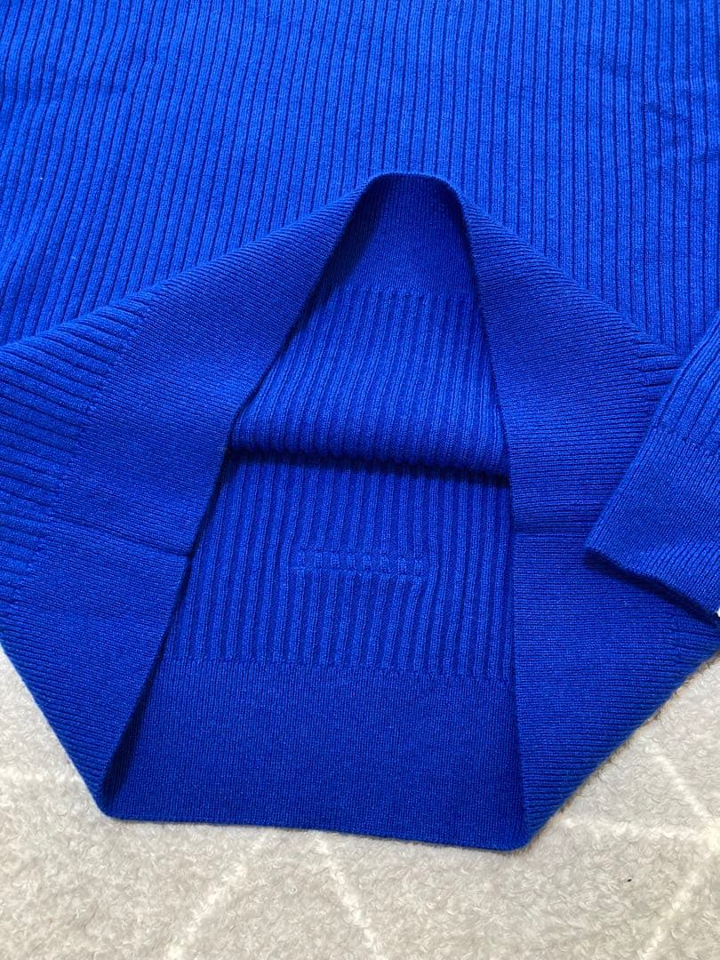 新品 パーリーゲイツ ウールカシミヤ ハイネックニット(5)サイズL/青