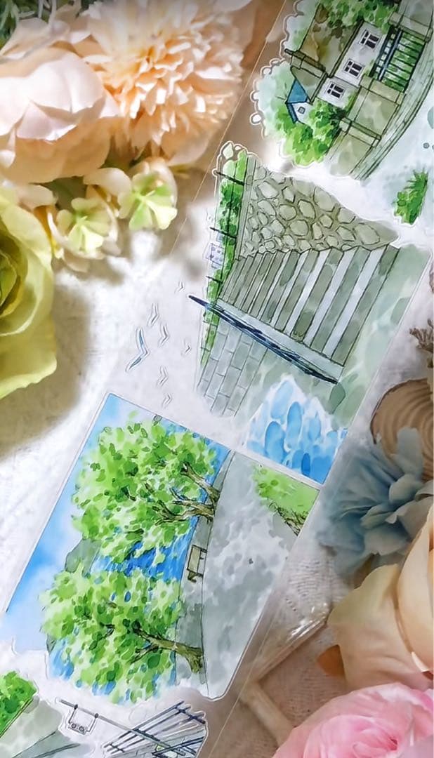 【8728】海外　マステ　5m巻売り　PETカッティング　背景　道路