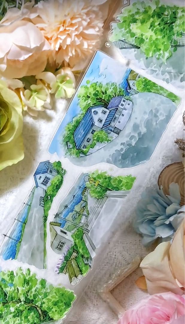 【8728】海外　マステ　5m巻売り　PETカッティング　背景　道路