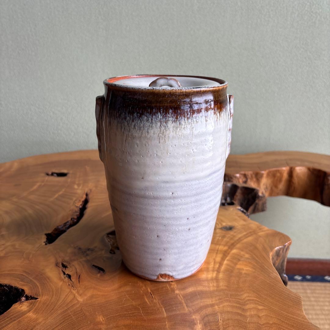 朝鮮唐津耳付細水指 原清和造 水指 茶道具