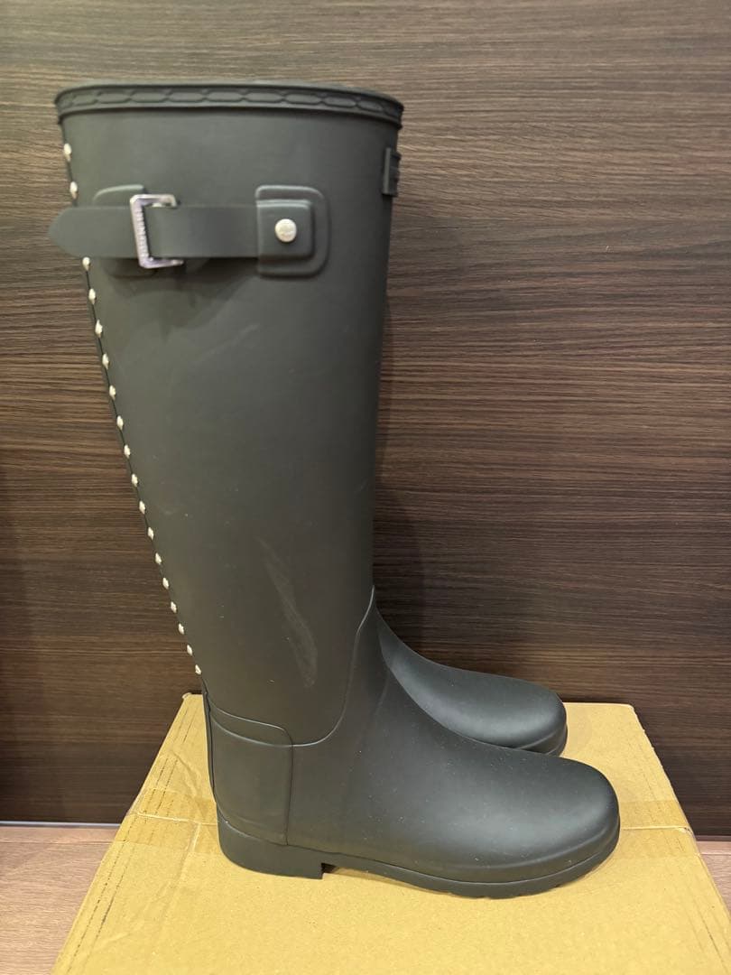 HUNTER ブラック ロングブーツ　25cm