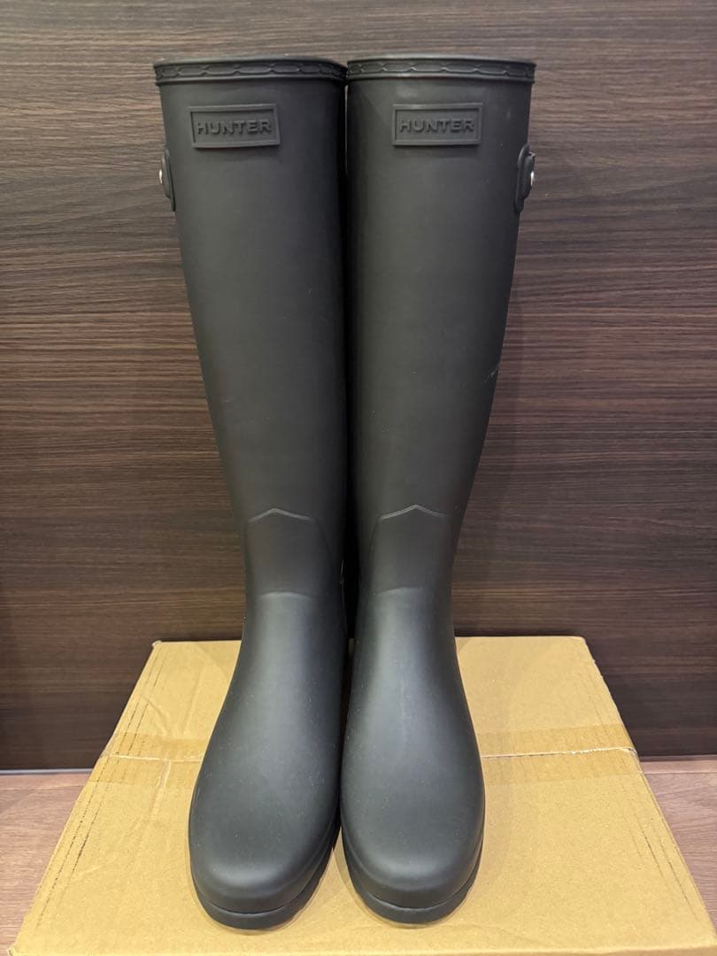 HUNTER ブラック ロングブーツ　25cm