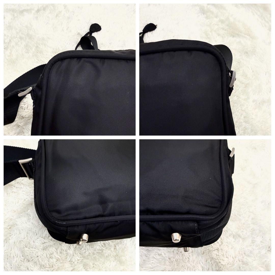 PRADAプラダ 三角ロゴ ショルダーバッグ テスート 黒 クロシエット