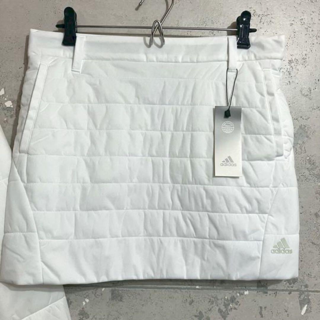 新品 レディースL adidasゴルフ保温 キルティング中綿ジャケット&スカート