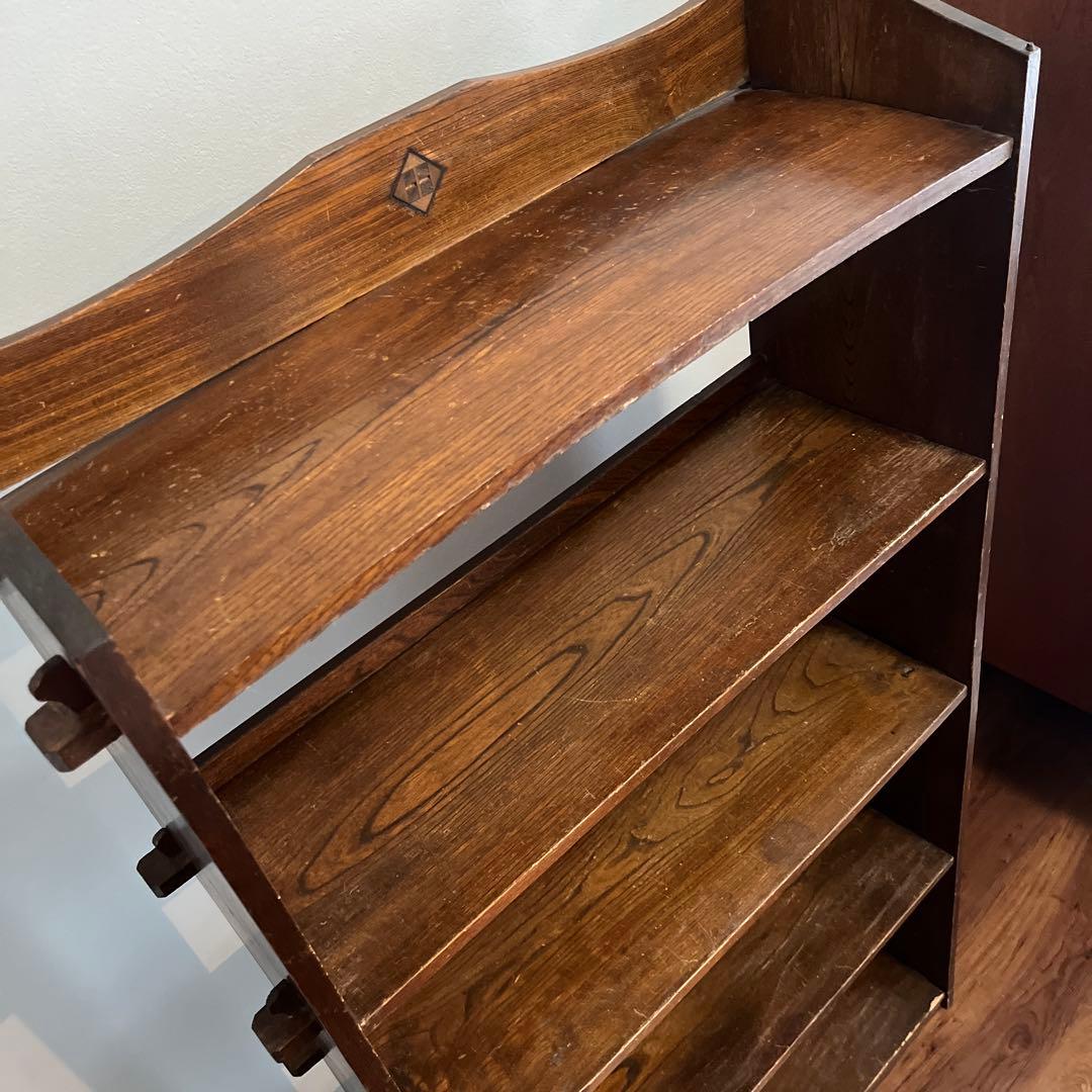 昭和レトロ　本棚　飾り棚　木製オープンシェルフ 4段 ブラウン