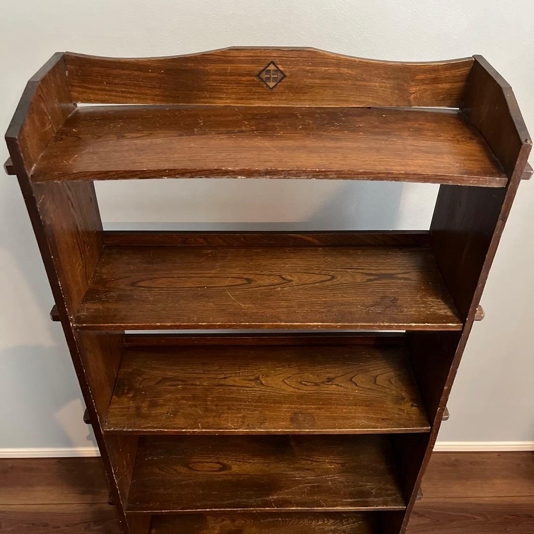 昭和レトロ　本棚　飾り棚　木製オープンシェルフ 4段 ブラウン