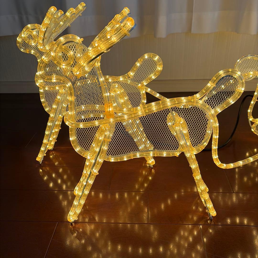 新品未使用クリスマスライト　クリスマスガーデンニングライト 2頭のトナカイとソリ