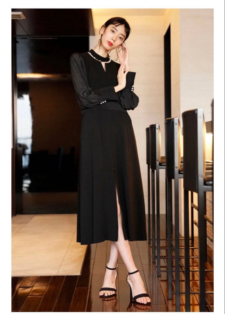 ワンピース arobe 2way neck pearl dress