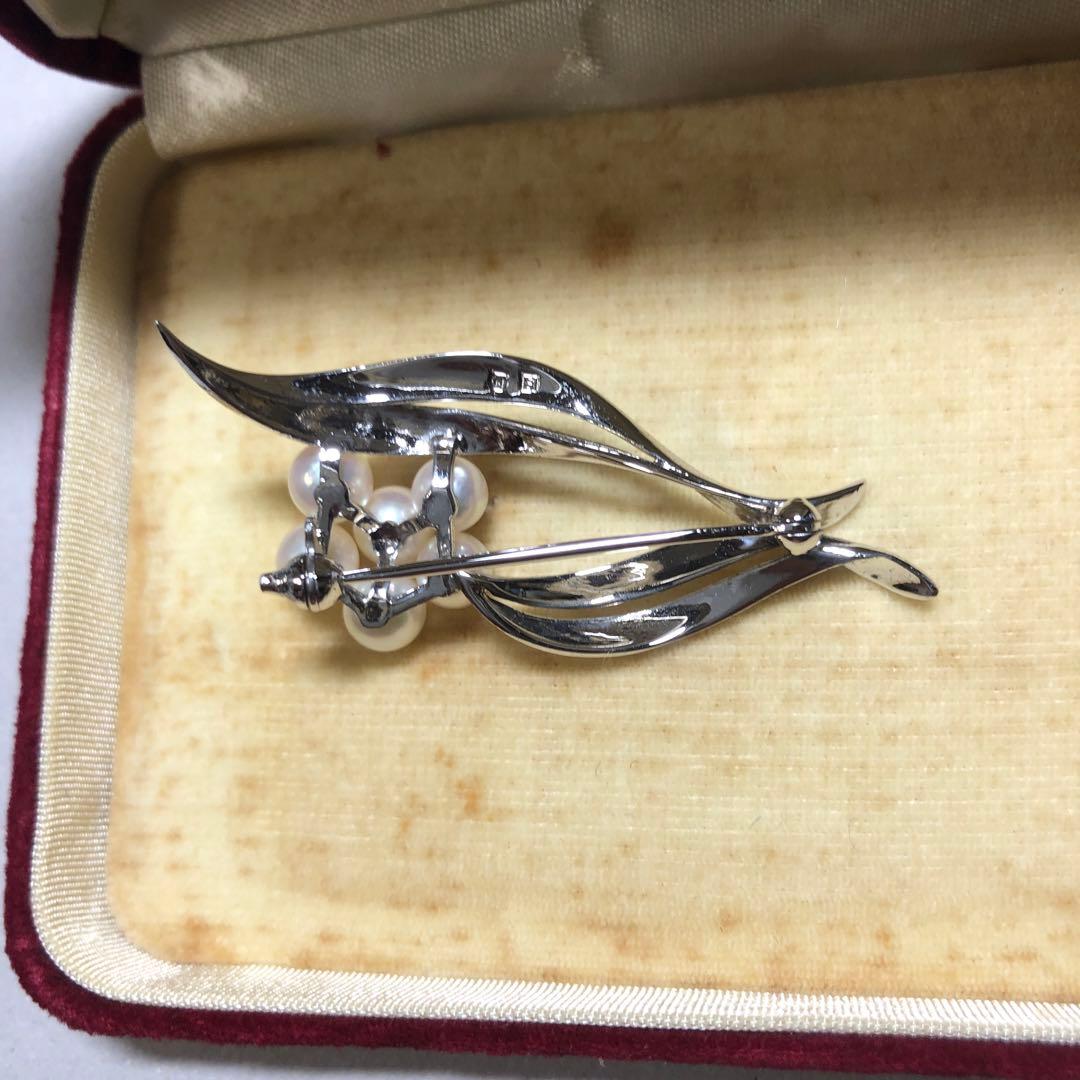 12011美品 最高級ミキモト ブローチ パール フォーマル 6珠 皇室御用達