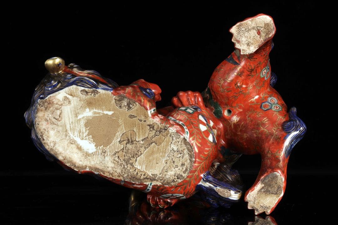 絡み獅子 戯れ獅子 狂い獅子 獅子 置物 縁起物 厄除 魔除 古美術 骨董品