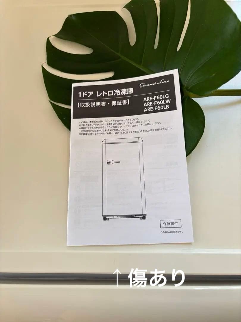 レトロホワイト 冷凍庫ARE-F60LG