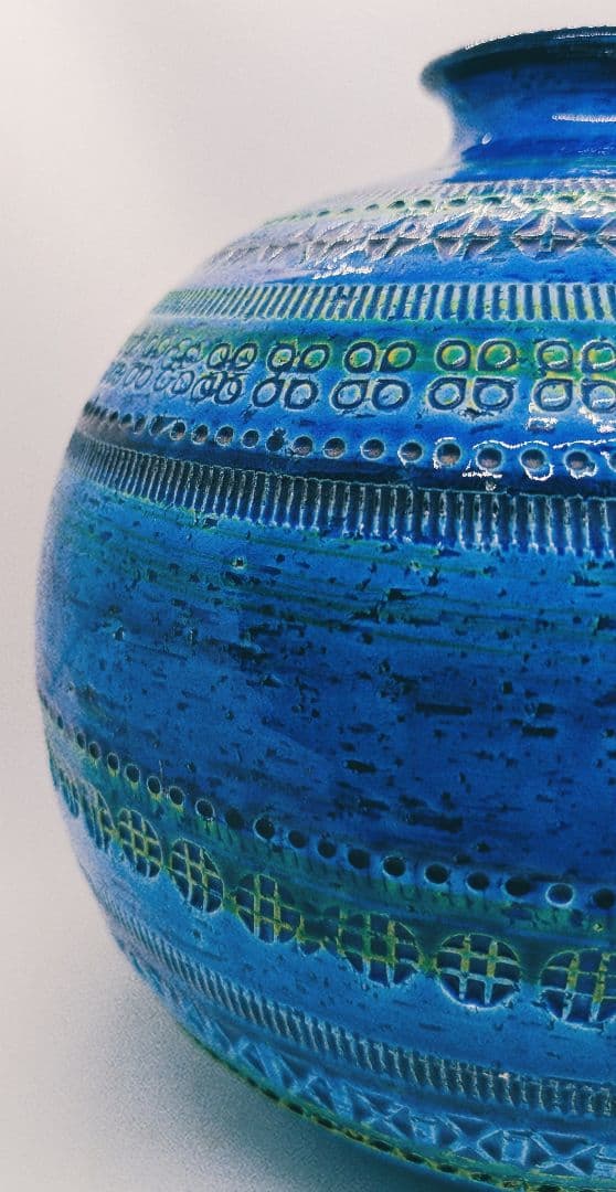 美品 稀少 特大サイズ リミニブルー FLAVIA フラビア イタリア製 花瓶