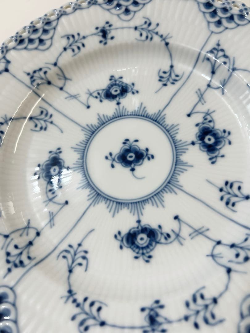 ロイヤルコペンハーゲン　ブルーフルーテッド　フルレース　プレート　ペア　2枚