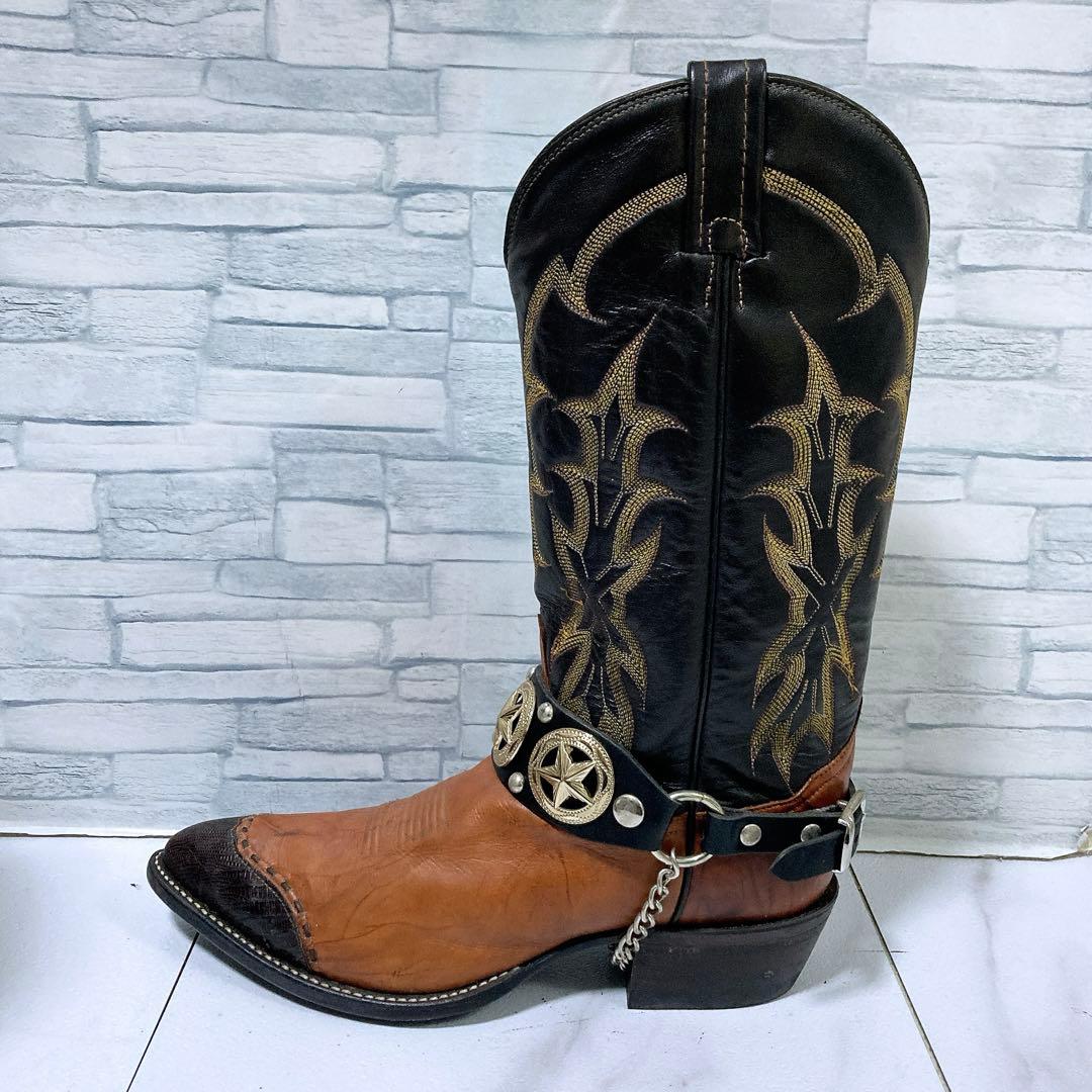 美品 トニーラマ ウエスタンブーツ 星コンチョ ブラウン 27 US9 USA