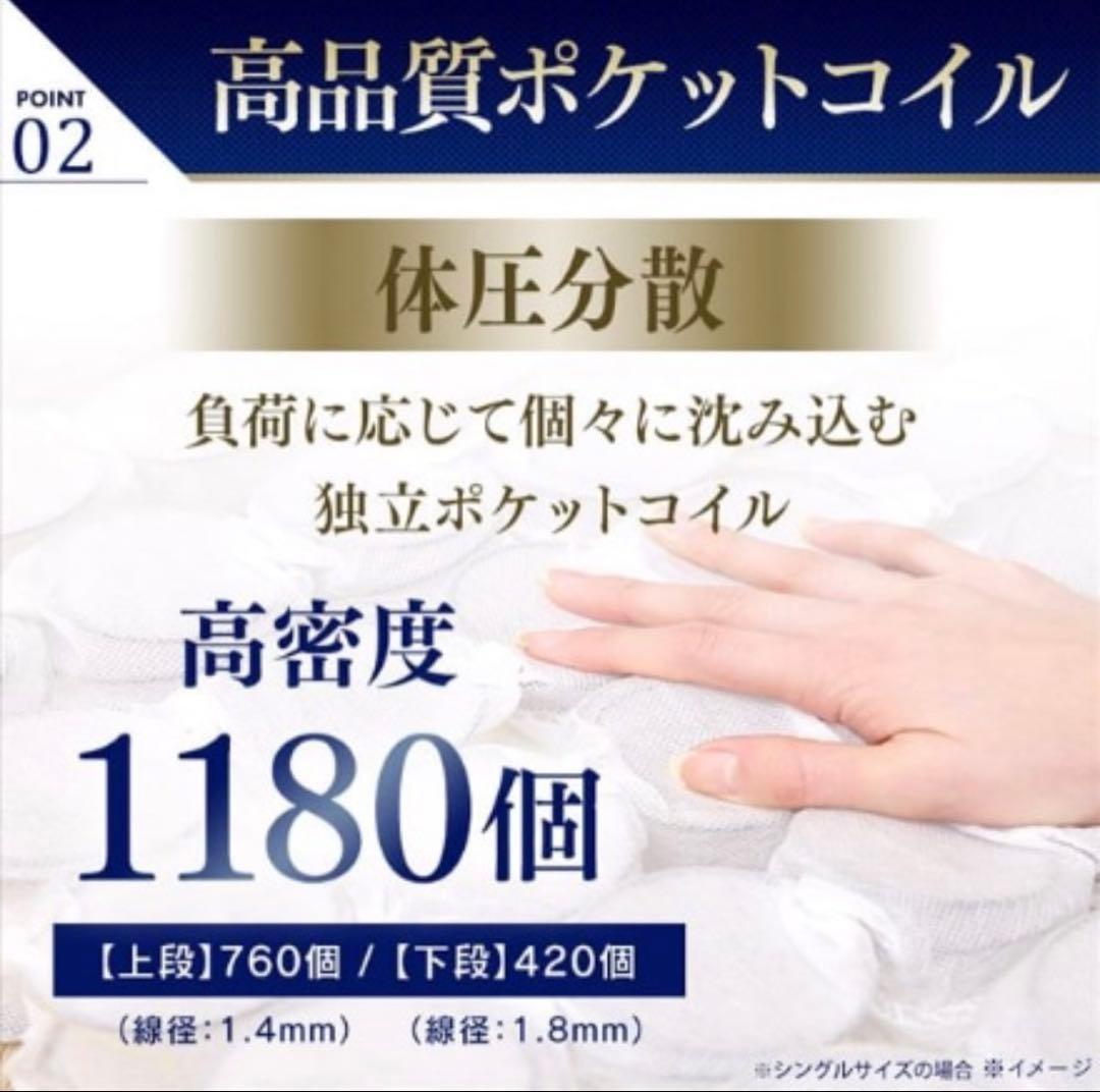 アイリスSLEEP ポケットコイルマットレス30cm シングル【新品未開封】