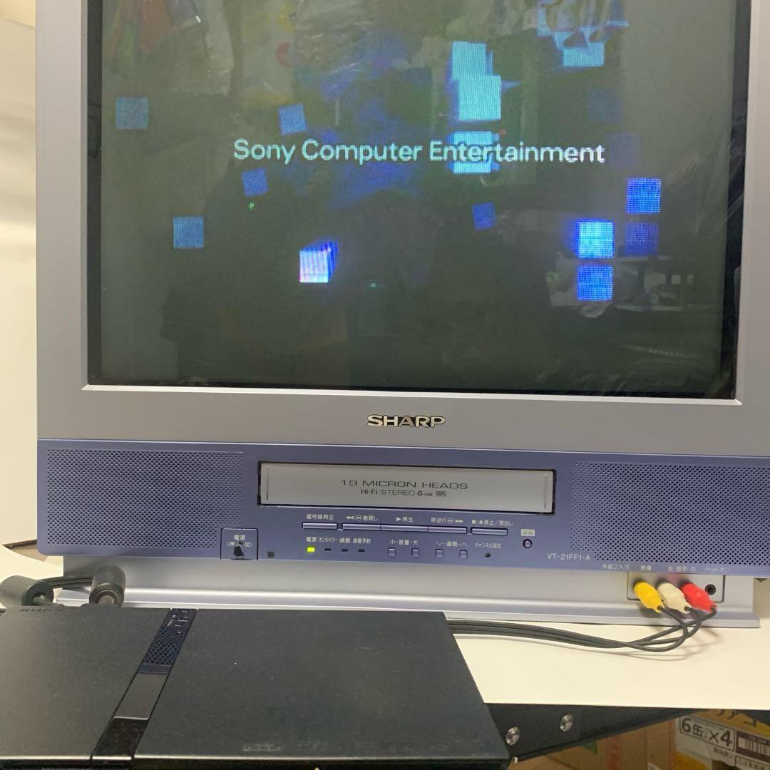 【VHS、外部1,2端子動作確認済み】シャープブラウン管テレビデオ
