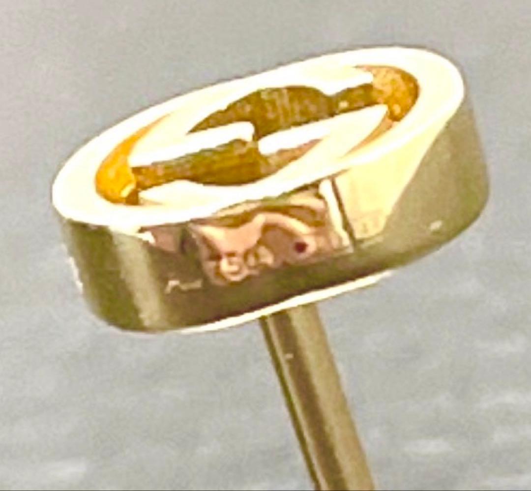 GUCCI 片耳インターロッキング18kygk18ygスタッズピアス月末まで