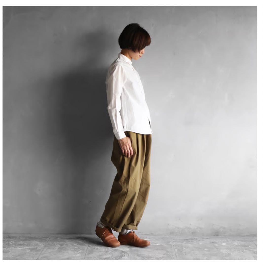 遠州織物ハウスHUIS◆オーガニックコットンシャツ 001W◆白◆サイズ１