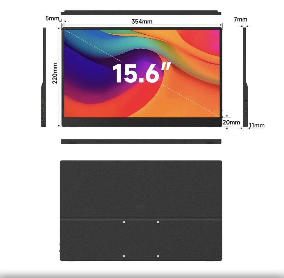モバイルモニター 15.6インチ 1080PフルHD ディスプレイ　VESA対応