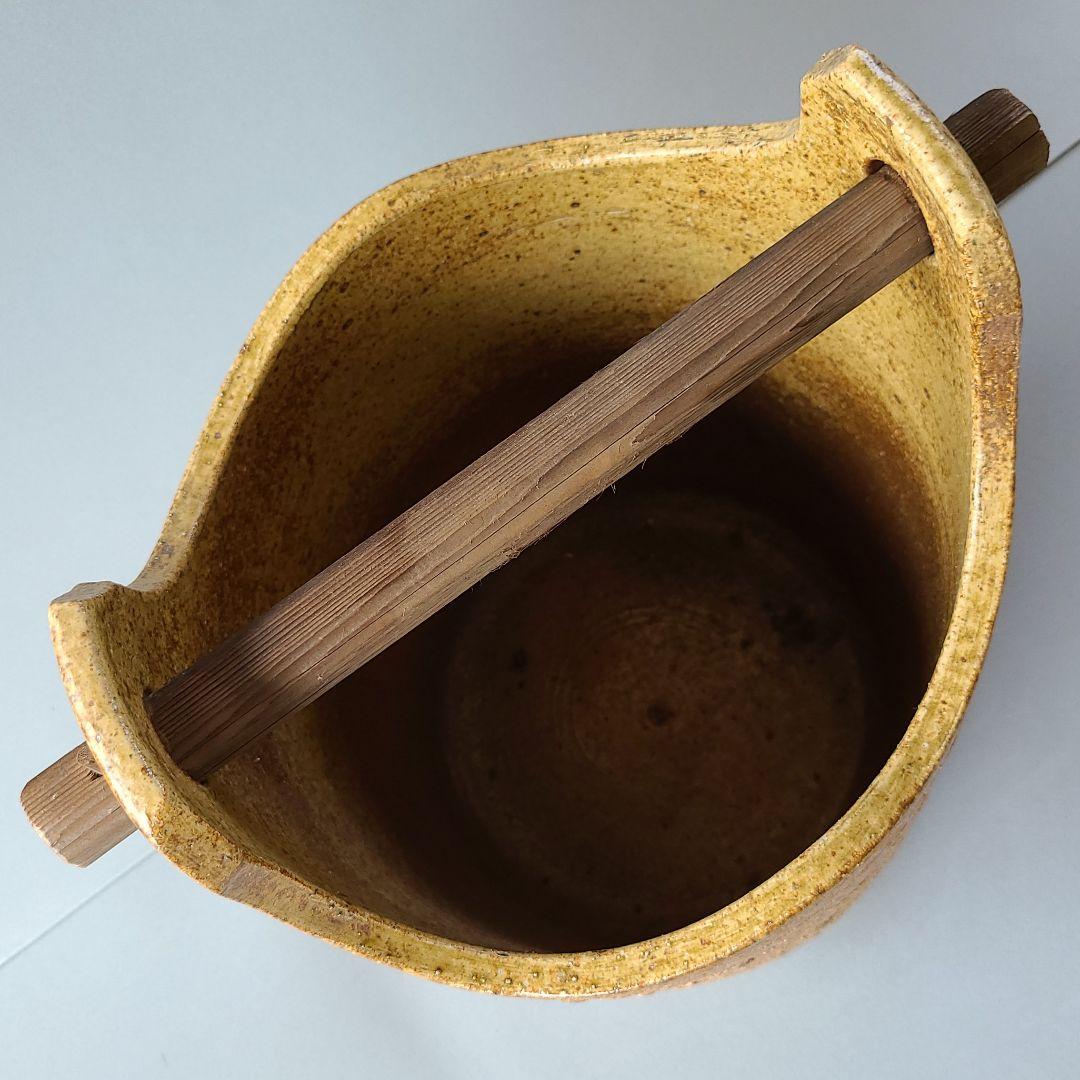 訳あり出品⤵️信楽焼 手桶 傘立て  高さ４４cm