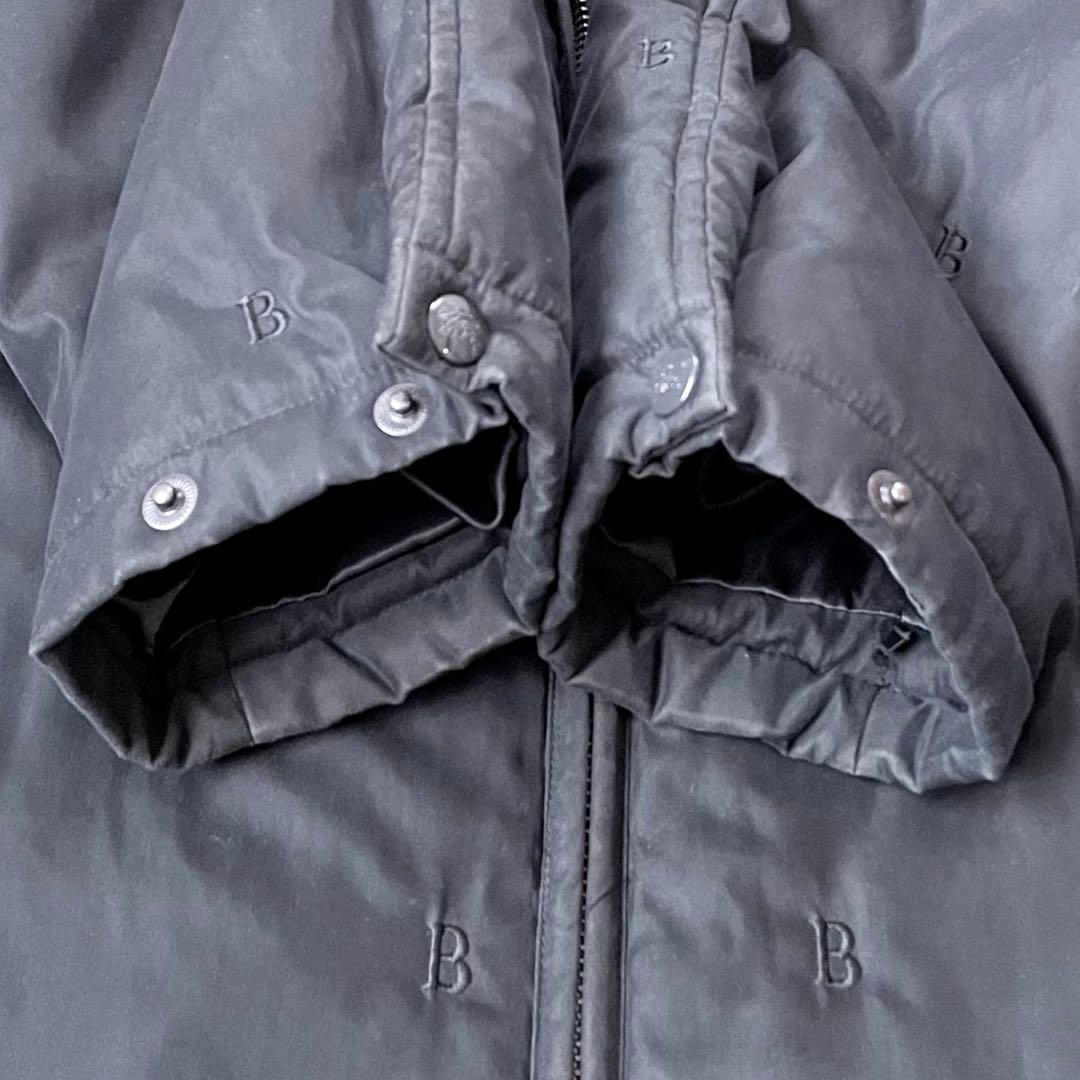 希少✨バーバリー　モッズコート　Bロゴ　B金具　ノバチェック　フード収納可能　黒