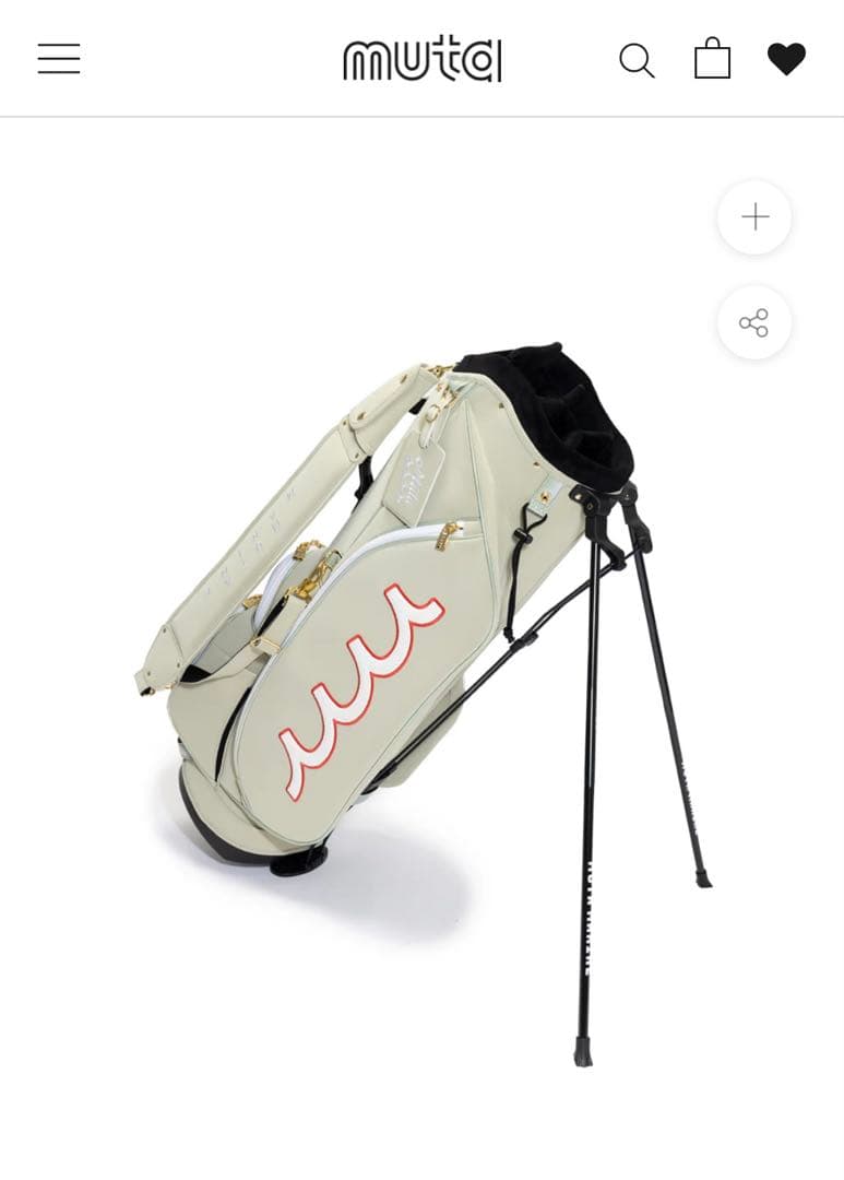 ムータマリン ベージュ ゴルフバッグ スタンド付き