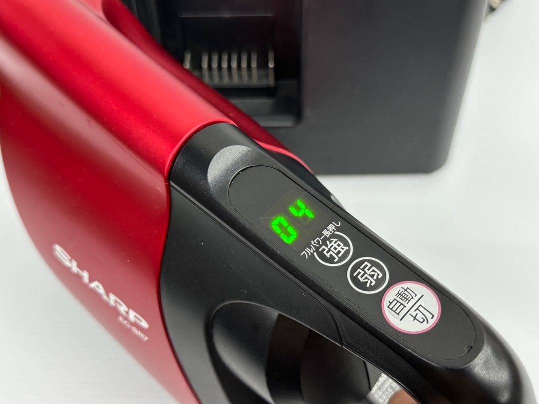 充電器+純正バッテリー付き　シャープ　EC-SR7-P 掃除機　2022年製　赤