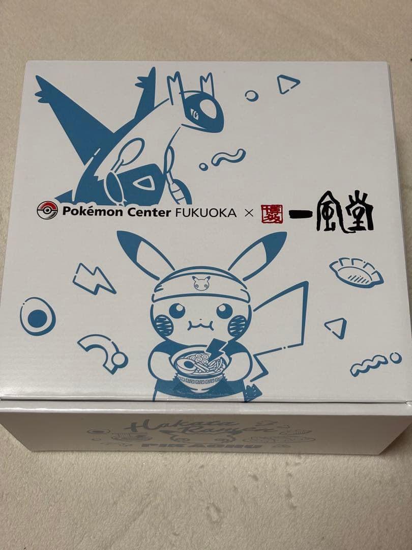 ポケモンセンターフクオカ　福岡一風堂 どんぶり 赤白　ショッパー　レンゲ　5点