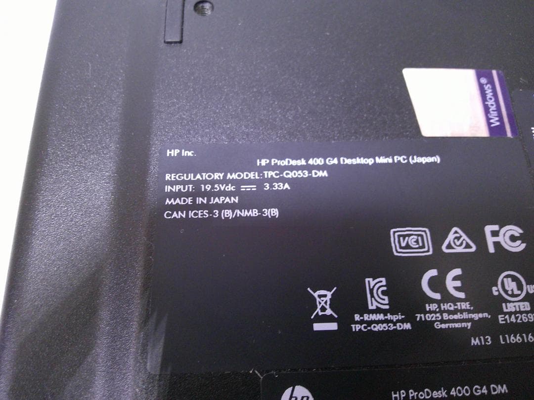 HP社　Prodesk400　G4　DM　ミニデスクトップPC