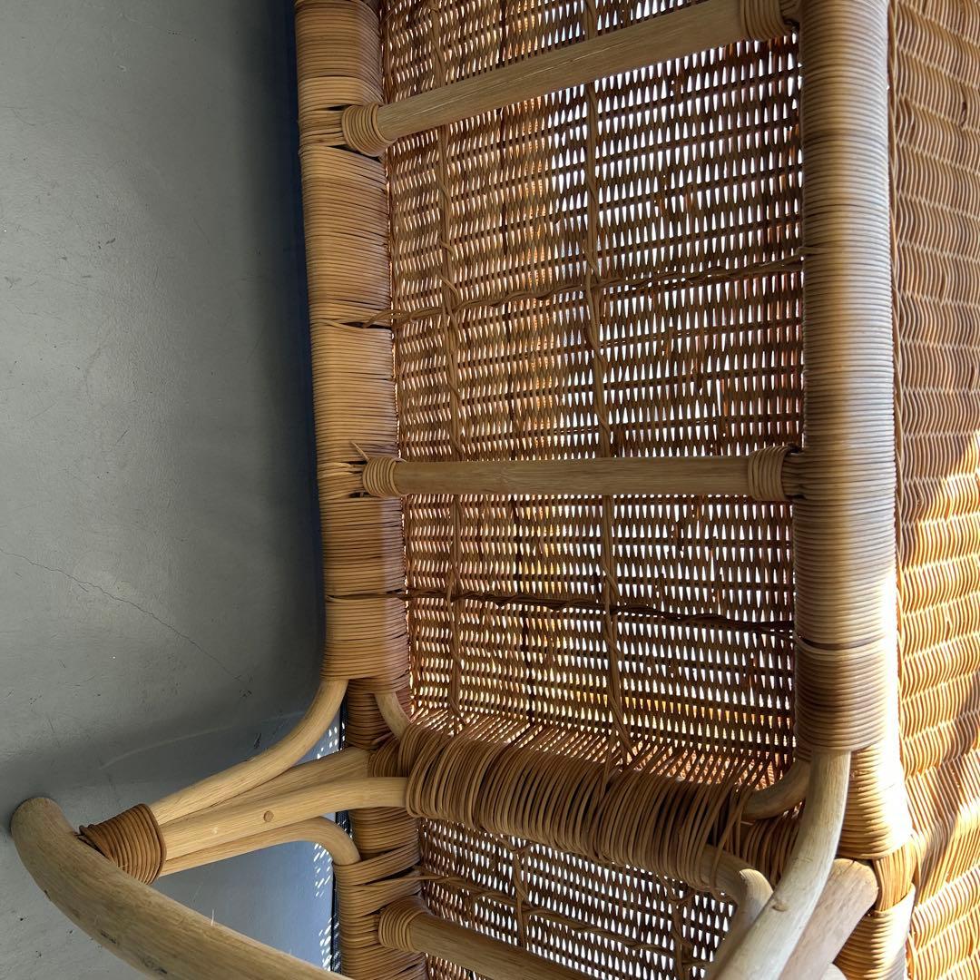 チェア付きベビーベッド　ラタンゆりかご