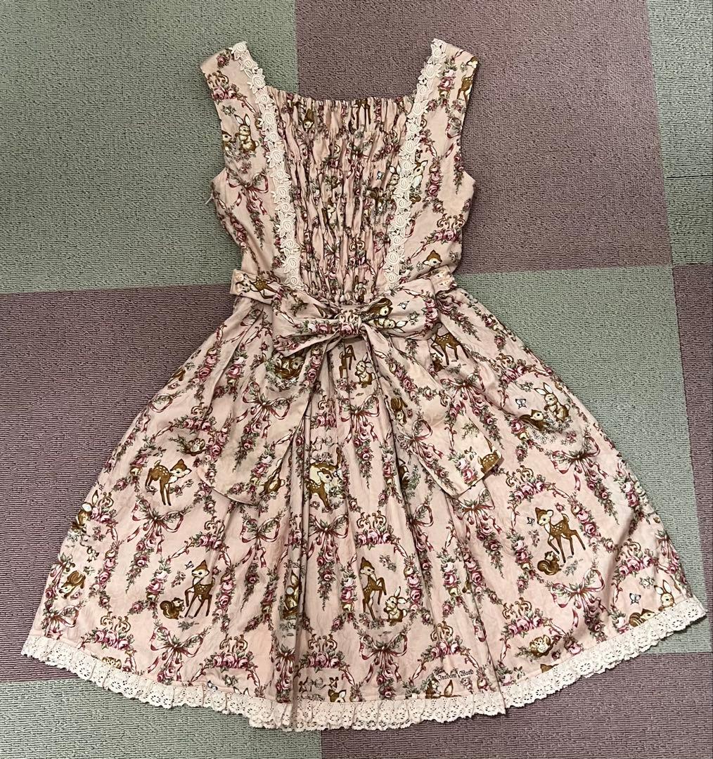 森の動物柄ジャンパースカート Innocent World