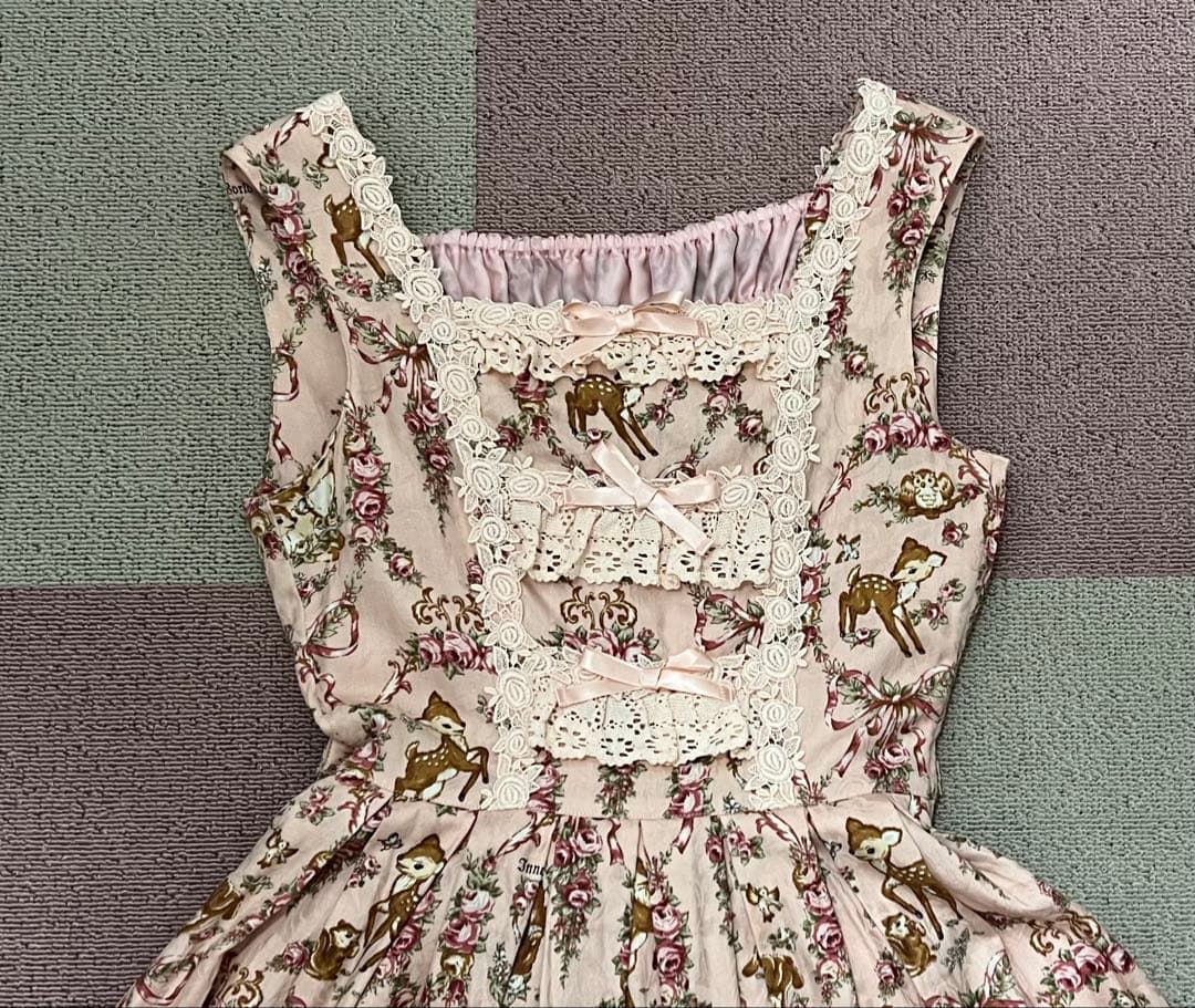 森の動物柄ジャンパースカート Innocent World