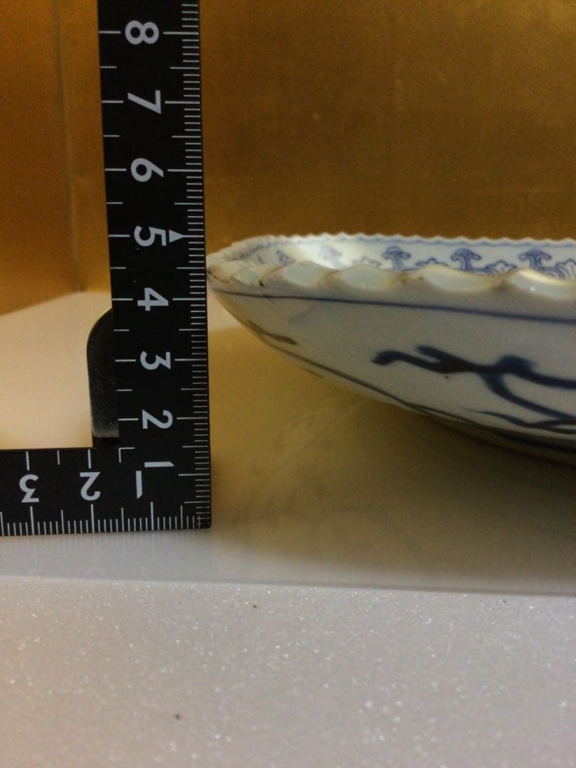 古伊万里 四角皿 幅約28.3センチ 木箱付き