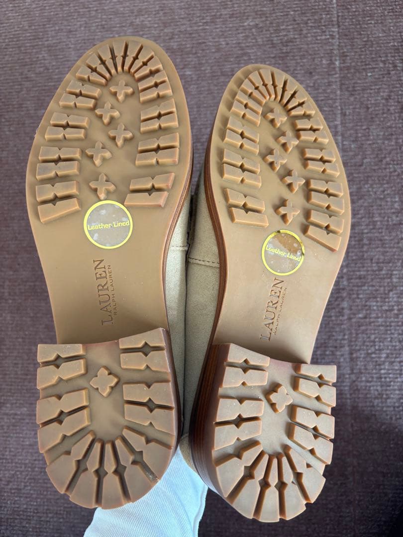 美品ラルフローレンLAUREN ベージュ スエード ローファー　24.0 US7