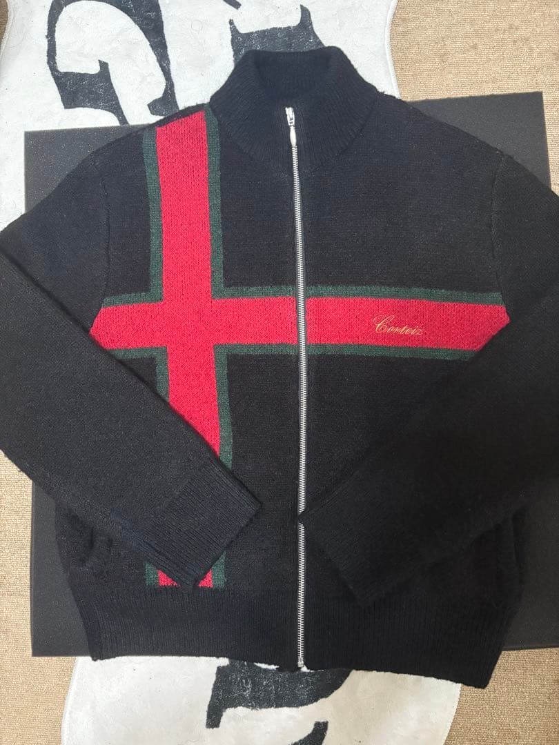 Corteiz LUX KNIT ZIP UP [BLACK] ニット