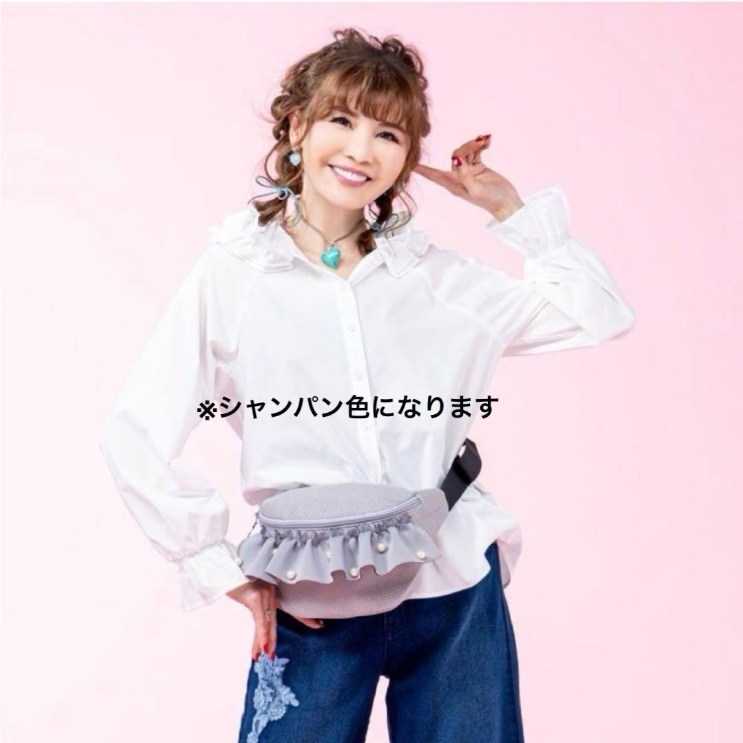 【お買得価格】新品 &LOVE パールビジューのメッシュふりるBODYバッグ