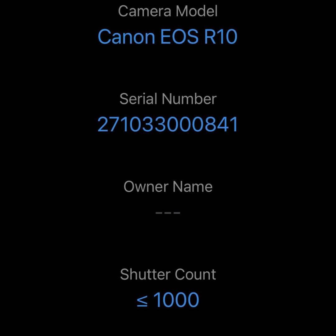 【ショット数1,000以下】Canon EOS R10 ボディ