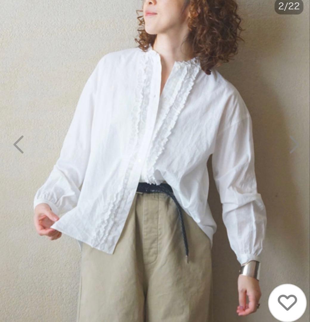 ワッシャーフリルブラウス　白　即完売　予約購入　ジャーナルスタンダードラックス