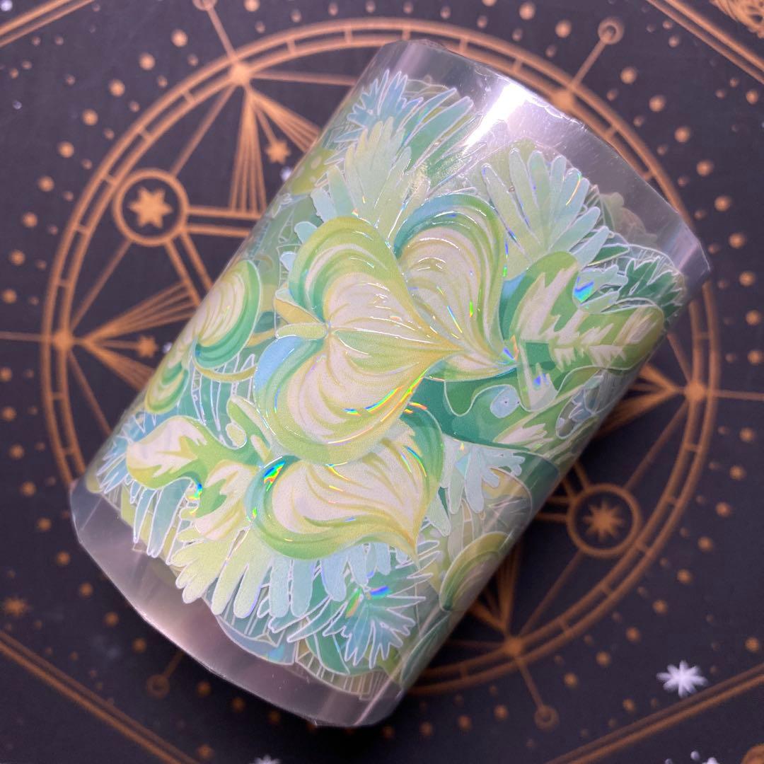 【9453】海外　マステ　3/5/巻　貝殻光マスキングテープ葉っぱ　自然　装飾系