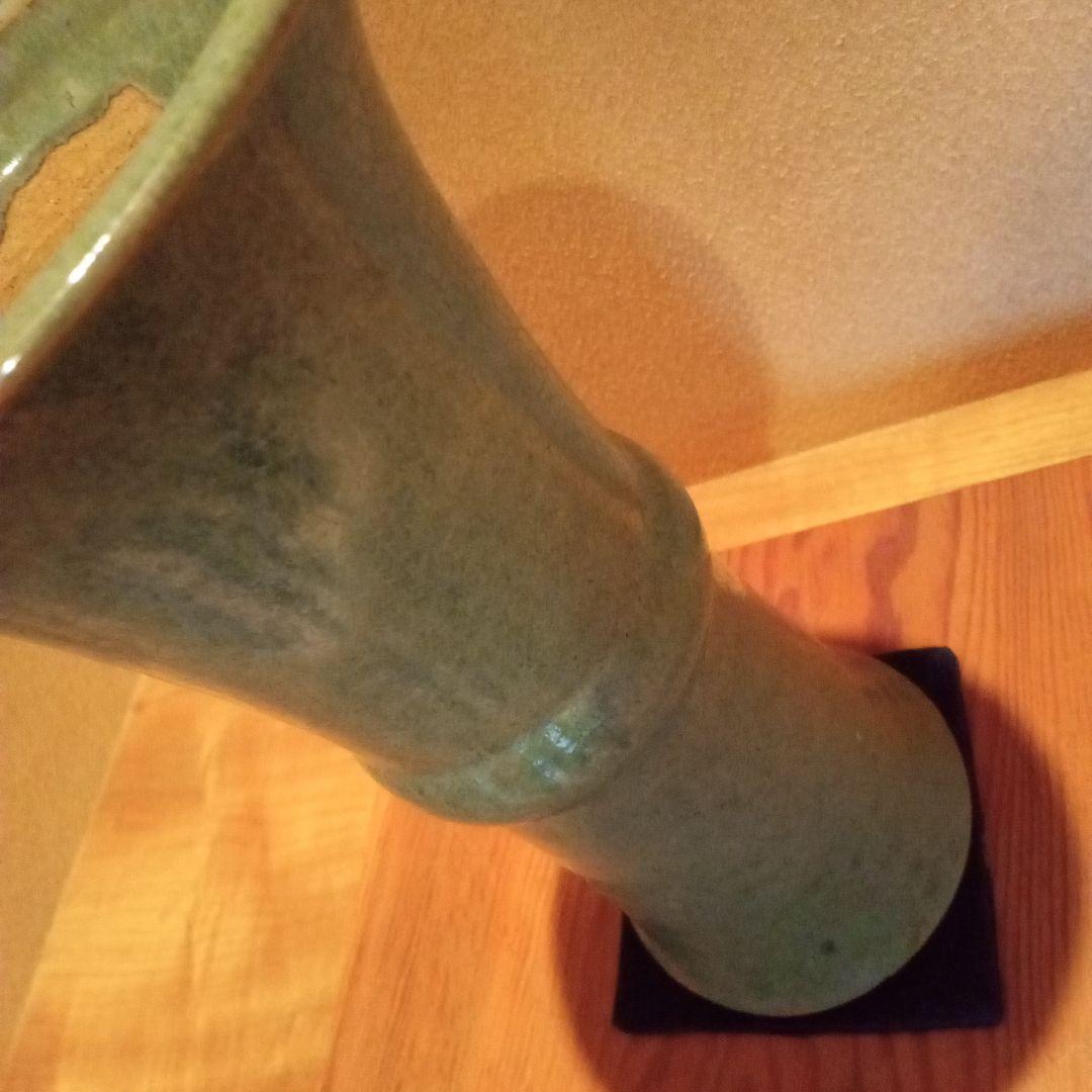 【大作 名品】法正寺焼　立鼓花入(幻の窯)