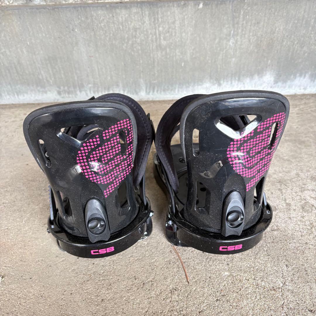 CSB スノーボード ビンディング サイズM ブラック×ピンク ディスク付 中古