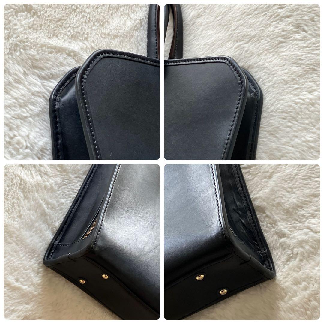 タケオキクチ 日本製 2way レザー ビジネスバッグ ブリーフケース ネイビー