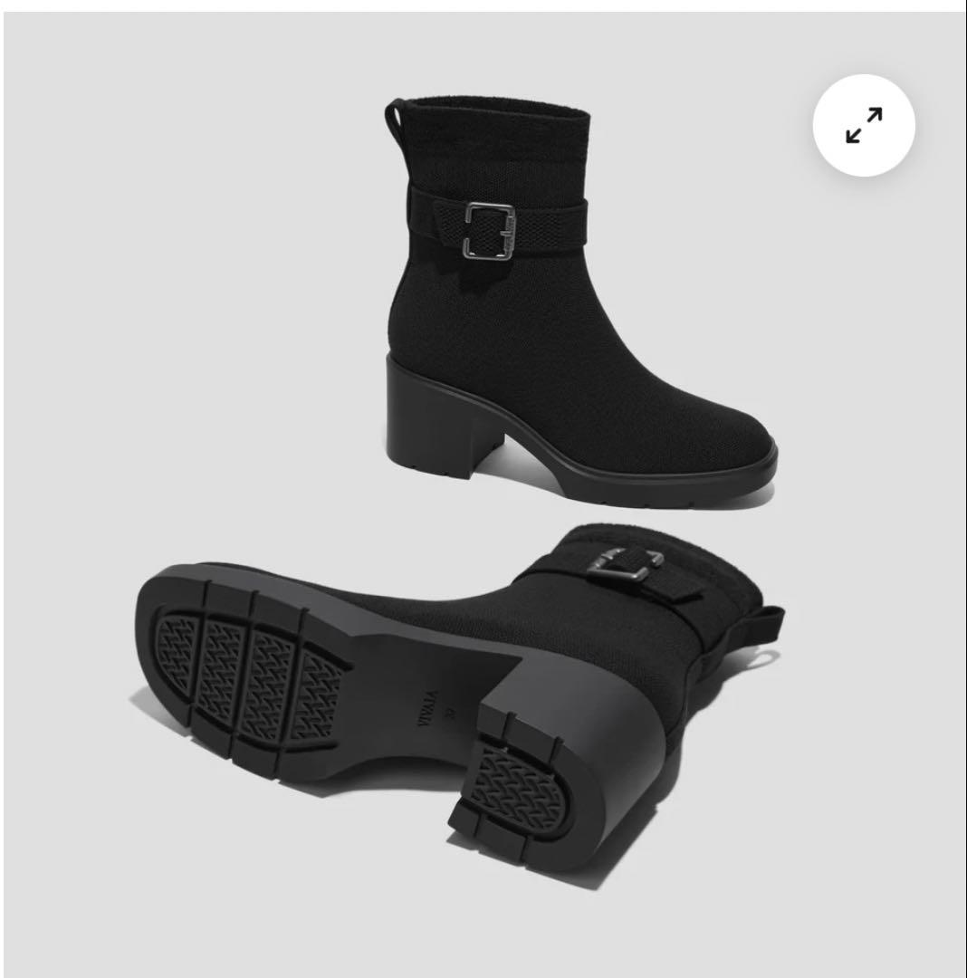 【お値下げ中！】VIVAIA スクエアトゥ 撥水加工 ヒールブーツ 35.5