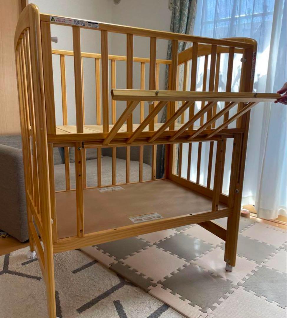 【あんずさん専用】　KATOJI 木製ミニベビーベッド 高さ調整可能