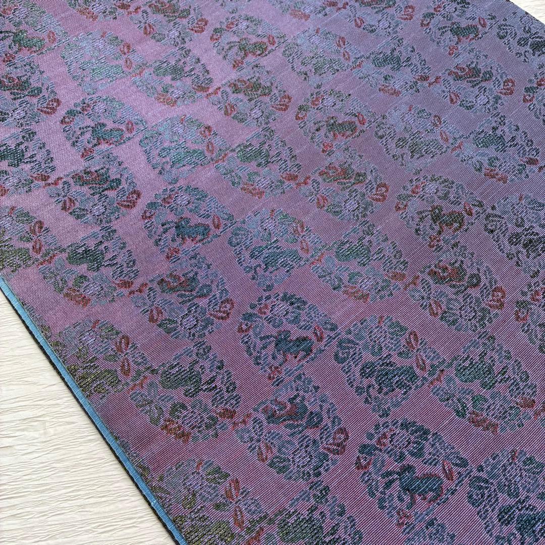 m-2 花兎　正絹　紬地　両面　全通　袋帯