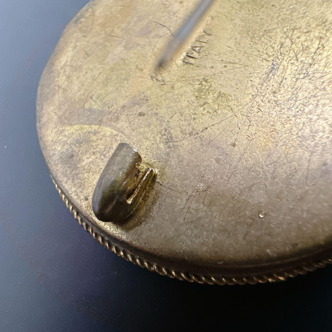 【vintage】イタリア製　マイクロモザイク　ブローチ　フラワー　微細デザイン